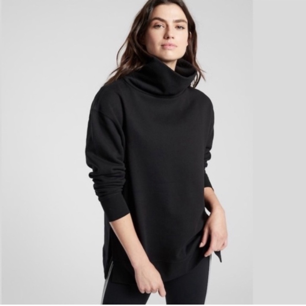 Athleta black turtleneck hoodie